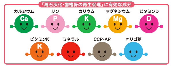 《再石灰化・歯槽骨の再生促進》に有効な成分